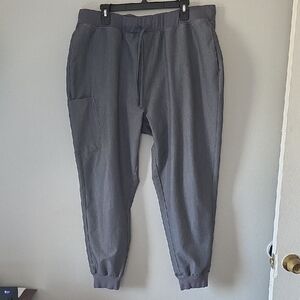 Mandala Womens Gray Scrub Jogger Pants